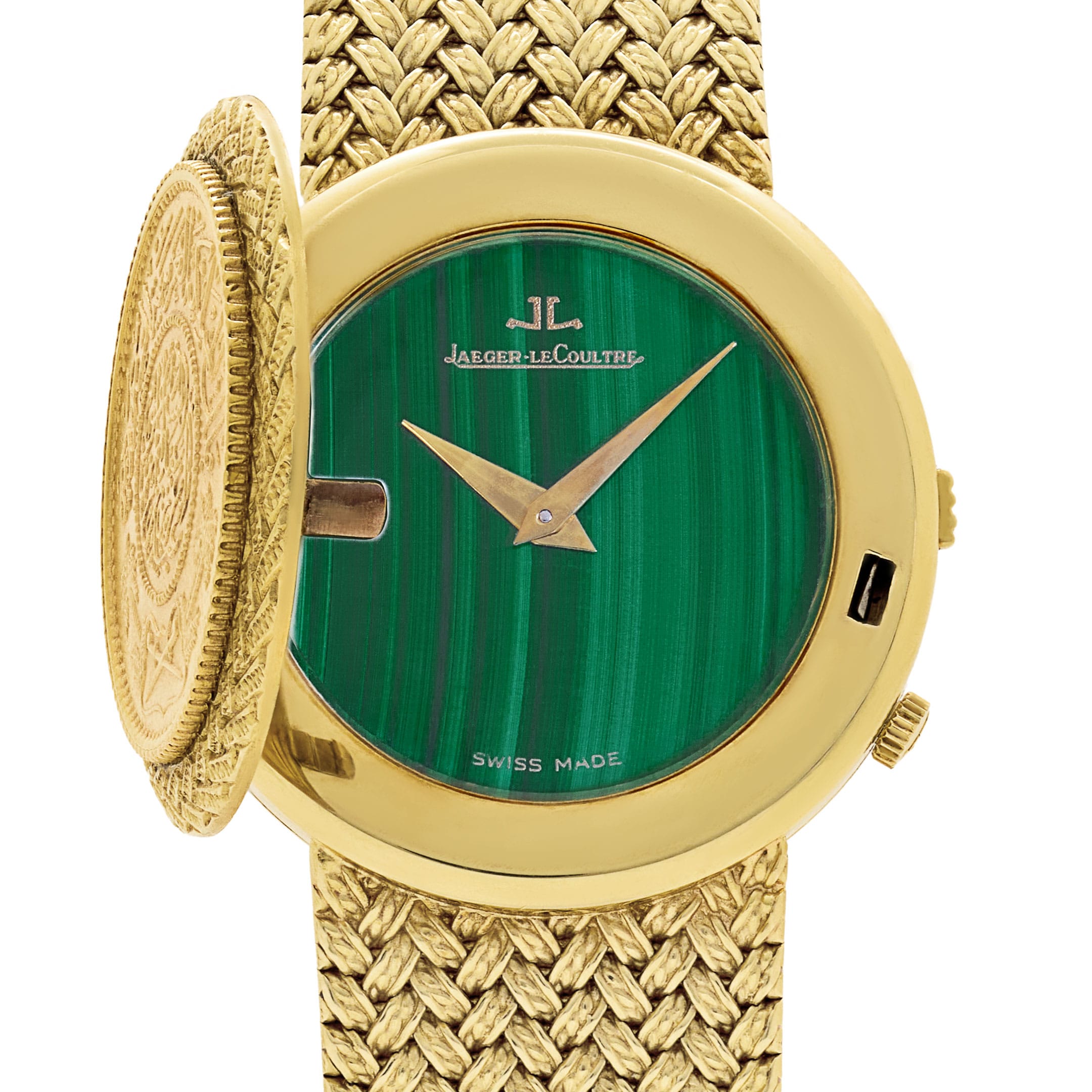 Jaeger-LeCoultre 4154 21 Yellow Gold Coin Malachite Secret Hours Dial Made For The Kingdom Of Saudi Arabia