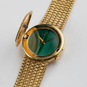 Jaeger-LeCoultre 4154 21 Yellow Gold Coin Malachite Secret Hours Dial Made For The Kingdom Of Saudi Arabia