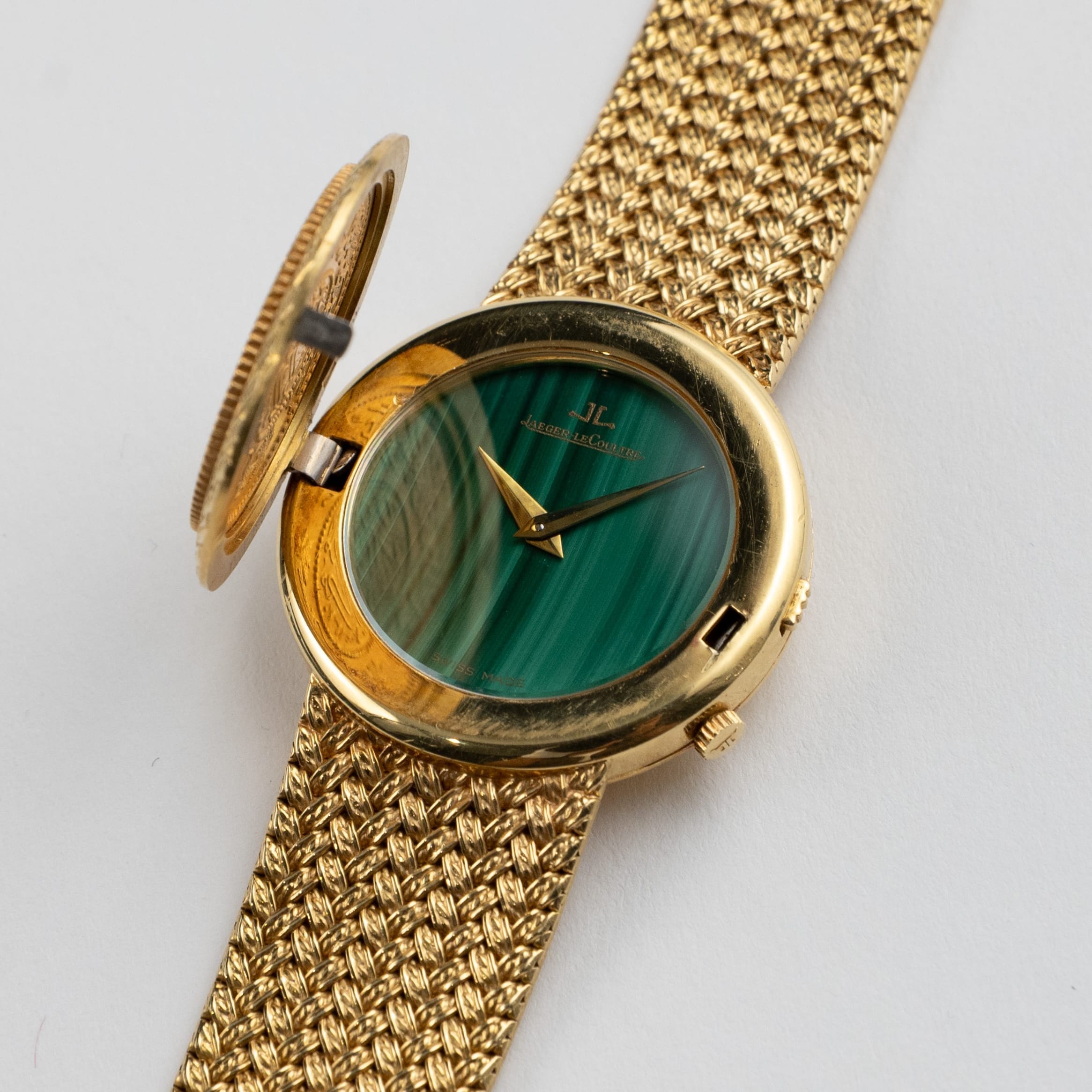 Jaeger-LeCoultre 4154 21 Yellow Gold Coin Malachite Secret Hours Dial Made For The Kingdom Of Saudi Arabia