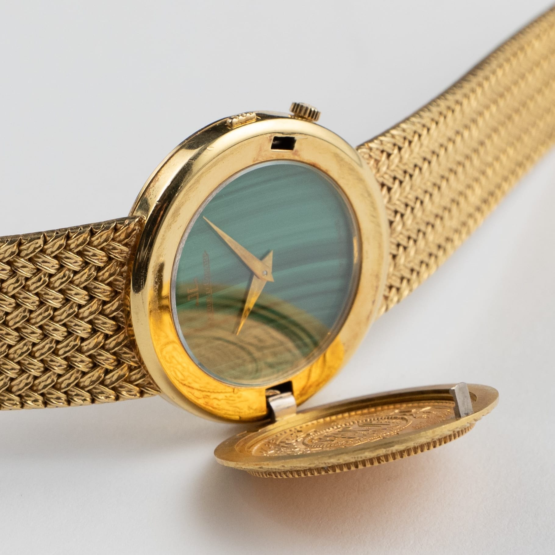 Jaeger-LeCoultre 4154 21 Yellow Gold Coin Malachite Secret Hours Dial Made For The Kingdom Of Saudi Arabia