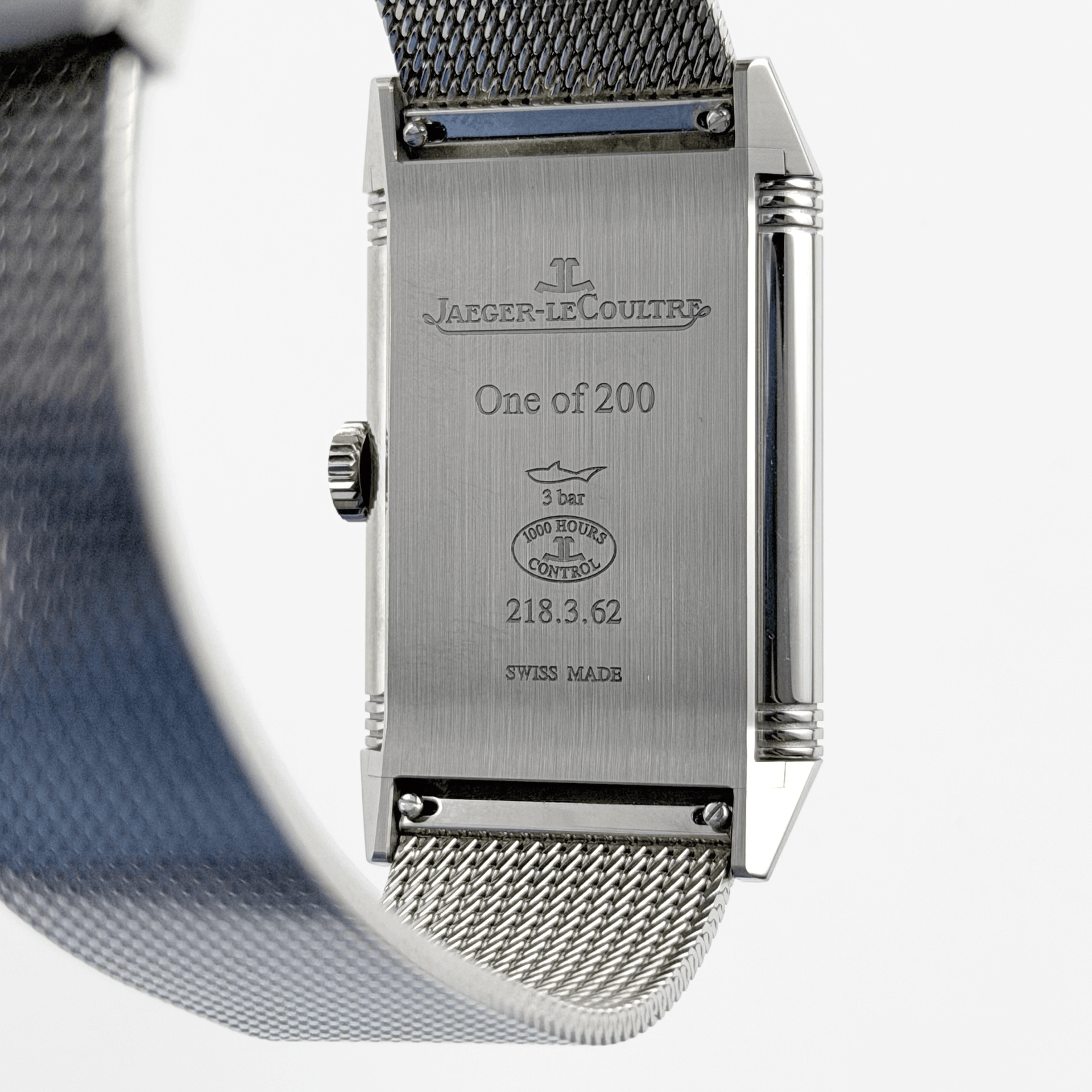 Jaeger-LeCoultre Reverso Q713312J Tribute Monoface Small Seconds White Gold Silver Dial Mesh Bracelet Limited Edition of 200