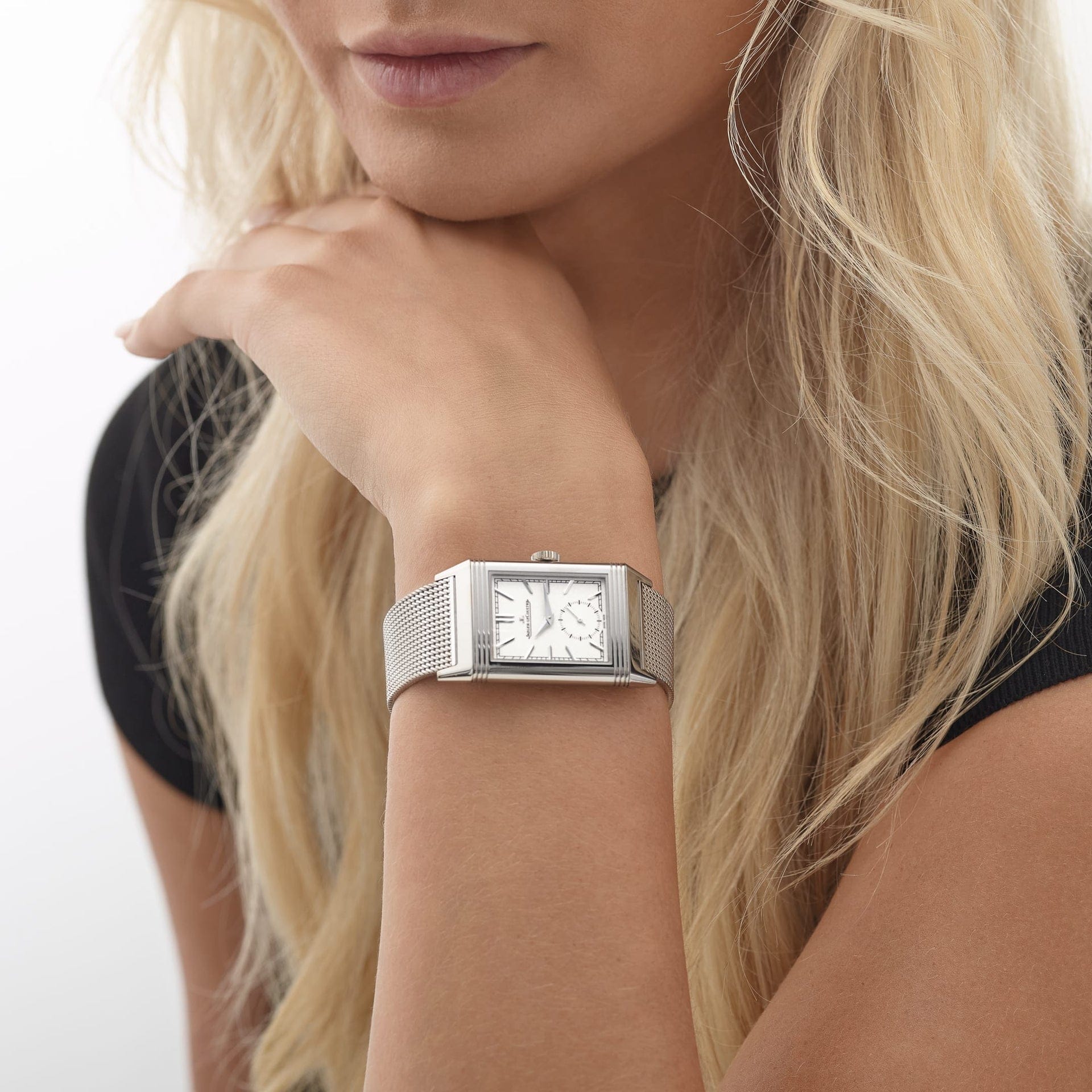 Jaeger-LeCoultre Reverso Q713312J Tribute Monoface Small Seconds White Gold Silver Dial Mesh Bracelet Limited Edition of 200
