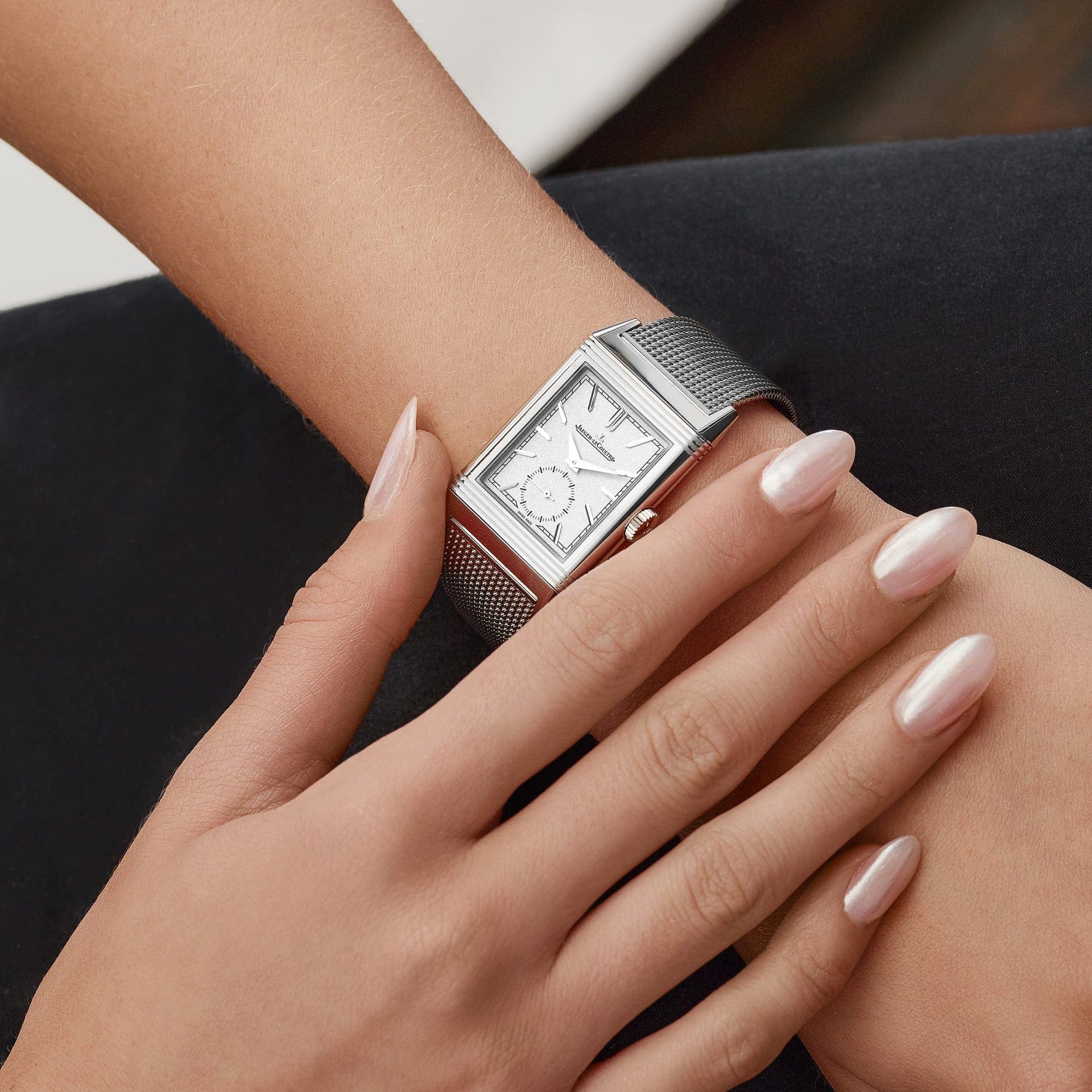 Jaeger-LeCoultre Reverso Q713312J Tribute Monoface Small Seconds White Gold Silver Dial Mesh Bracelet Limited Edition of 200
