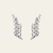 Pear-Shaped Diamond Wing Ear Climbers