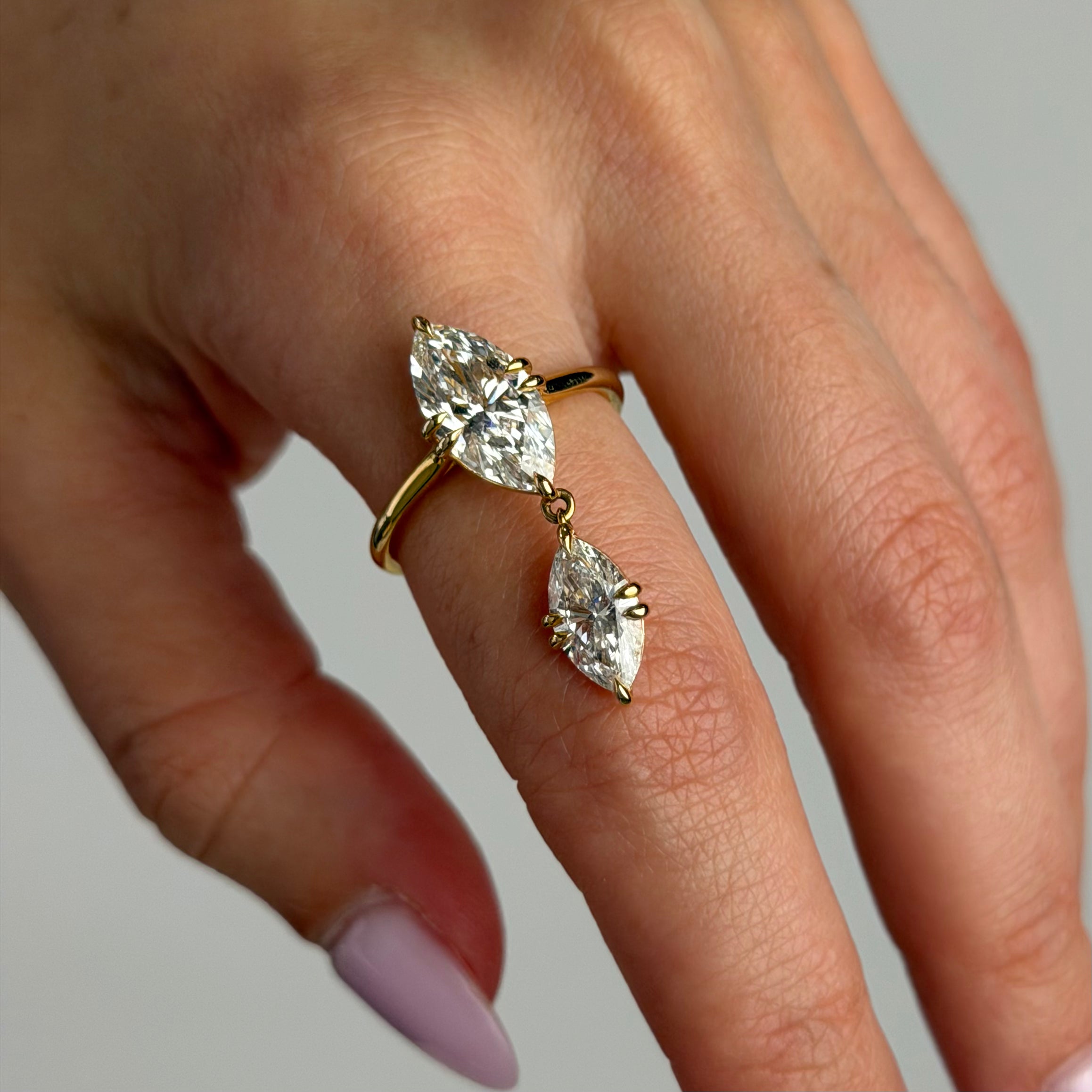 Large Celestia Diamond Drop Ring