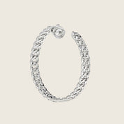 Large Pavé Diamond Chain Link Hoop Earrings