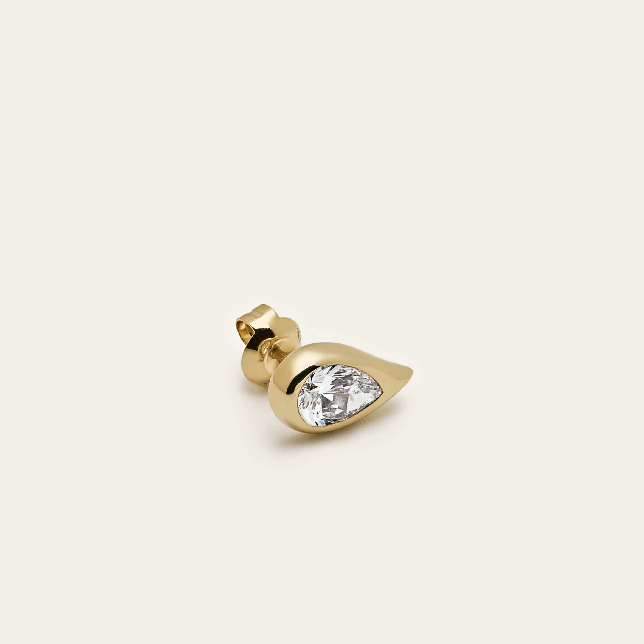 Mika Earrings in Yellow Gold with Pear Diamonds