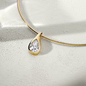 Mika Pear Diamond Pendant on Cuff Necklace