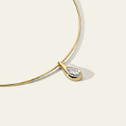 Mika Pear Diamond Pendant on Cuff Necklace