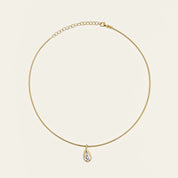 Mika Pear Diamond Pendant on Cuff Necklace