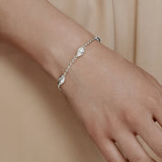 Mika Pear Shaped Diamond Bracelet in White Gold