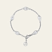 Mika Pear Shaped Diamond Bracelet in White Gold