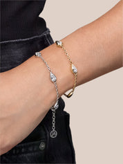 Mika Pear Shaped Diamond Bracelet in White Gold