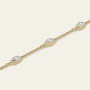 Mika Pear Shaped Diamond Bracelet in Yellow Gold