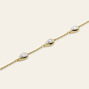 Mika Pear Shaped Diamond Hand Chain
