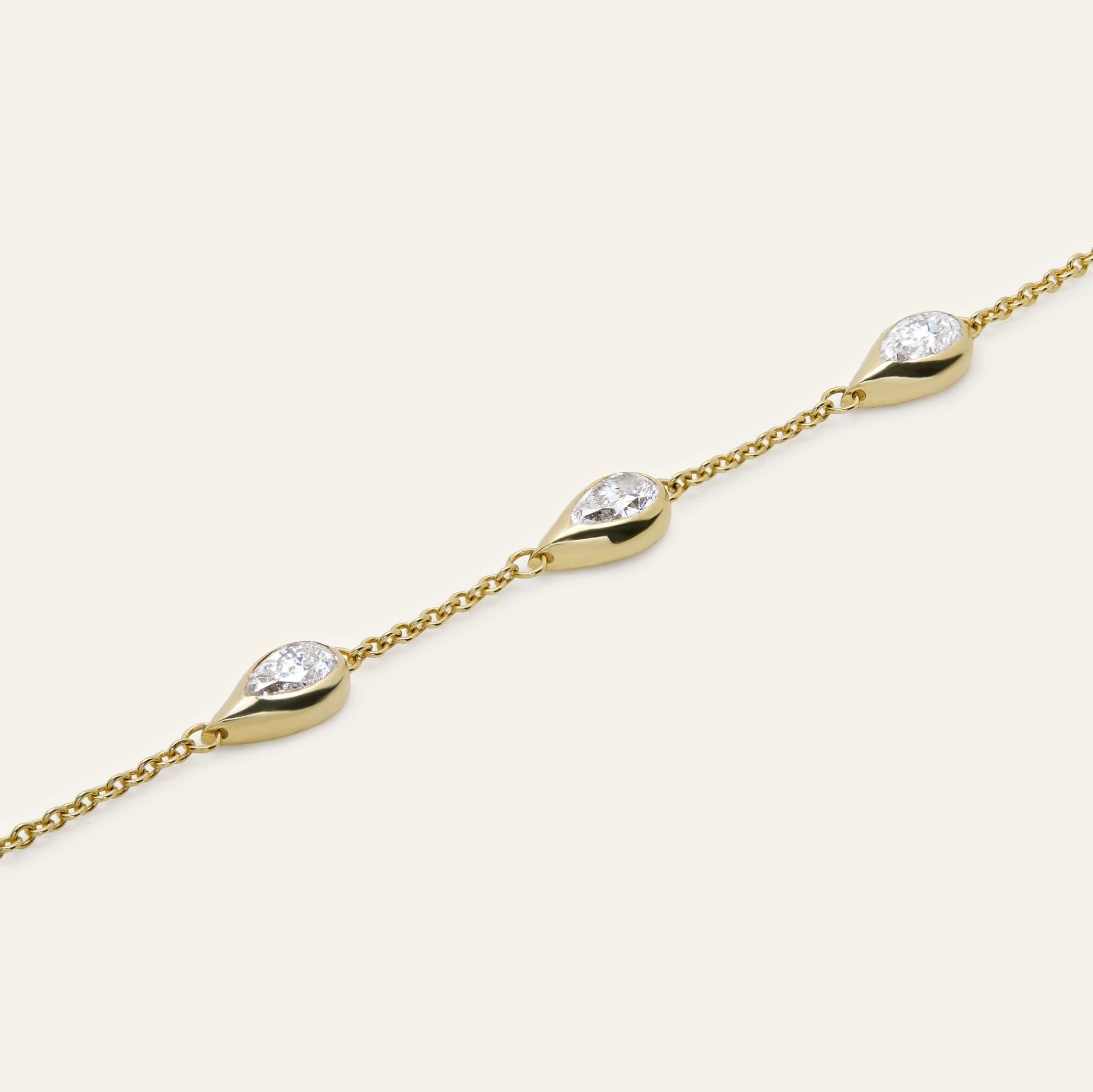 Mika Pear Shaped Diamond Hand Chain