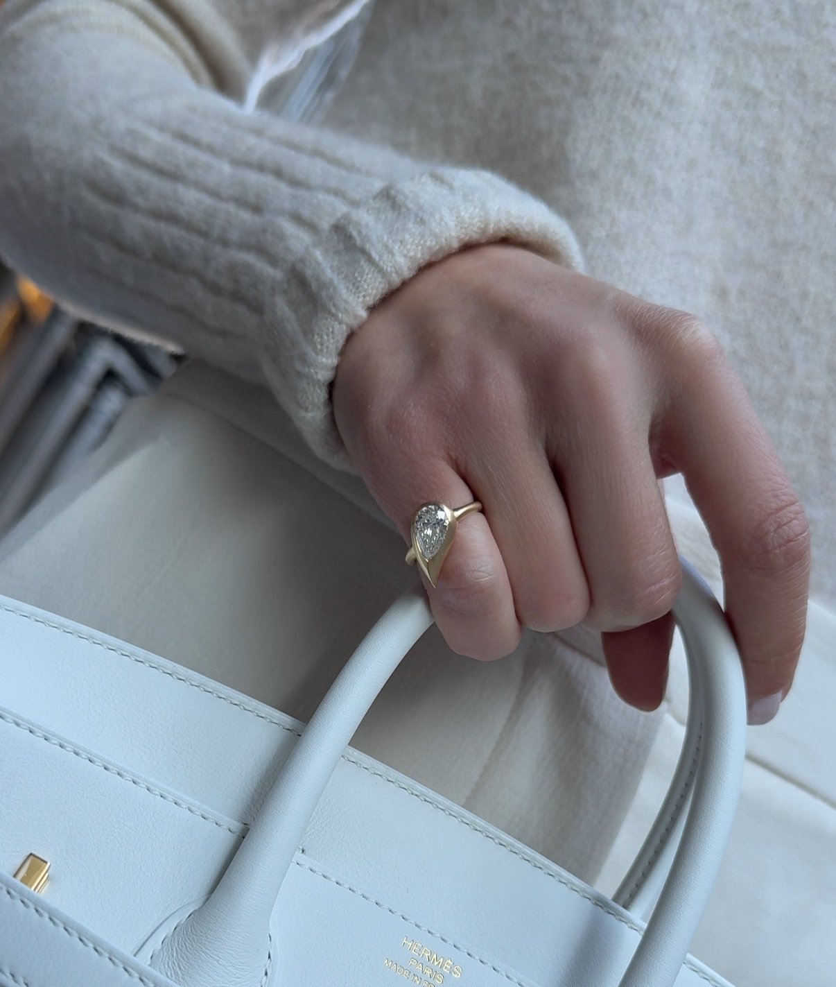 mika pinky ring white hermes birkin