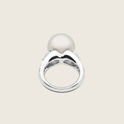 Mikimoto White South Sea Cultured Pearl and Diamond Ring