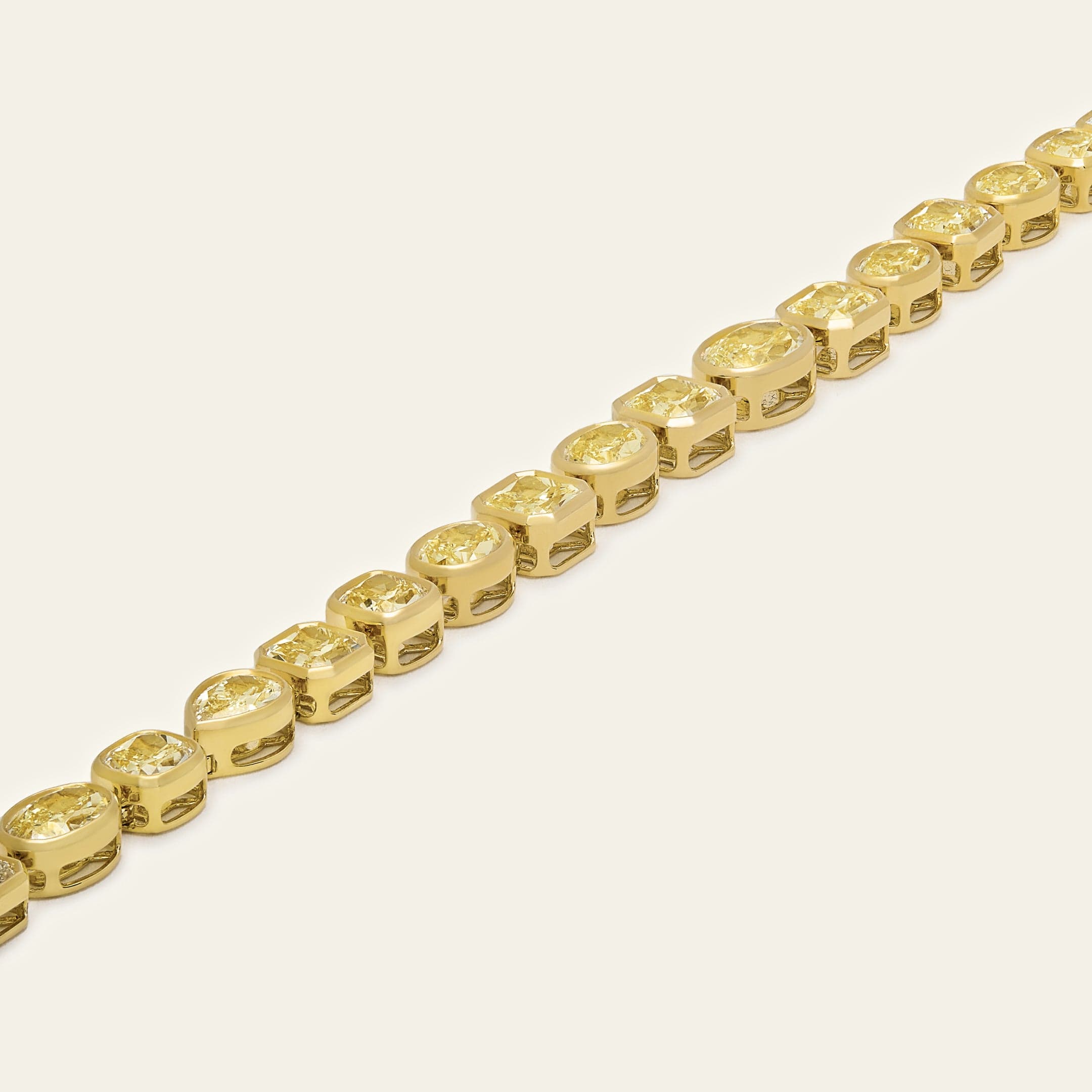 Multi-Shape Bezel Set Yellow Diamond Necklace