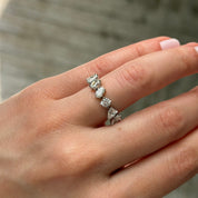 Multi-Shaped Diamond Halfway Band
