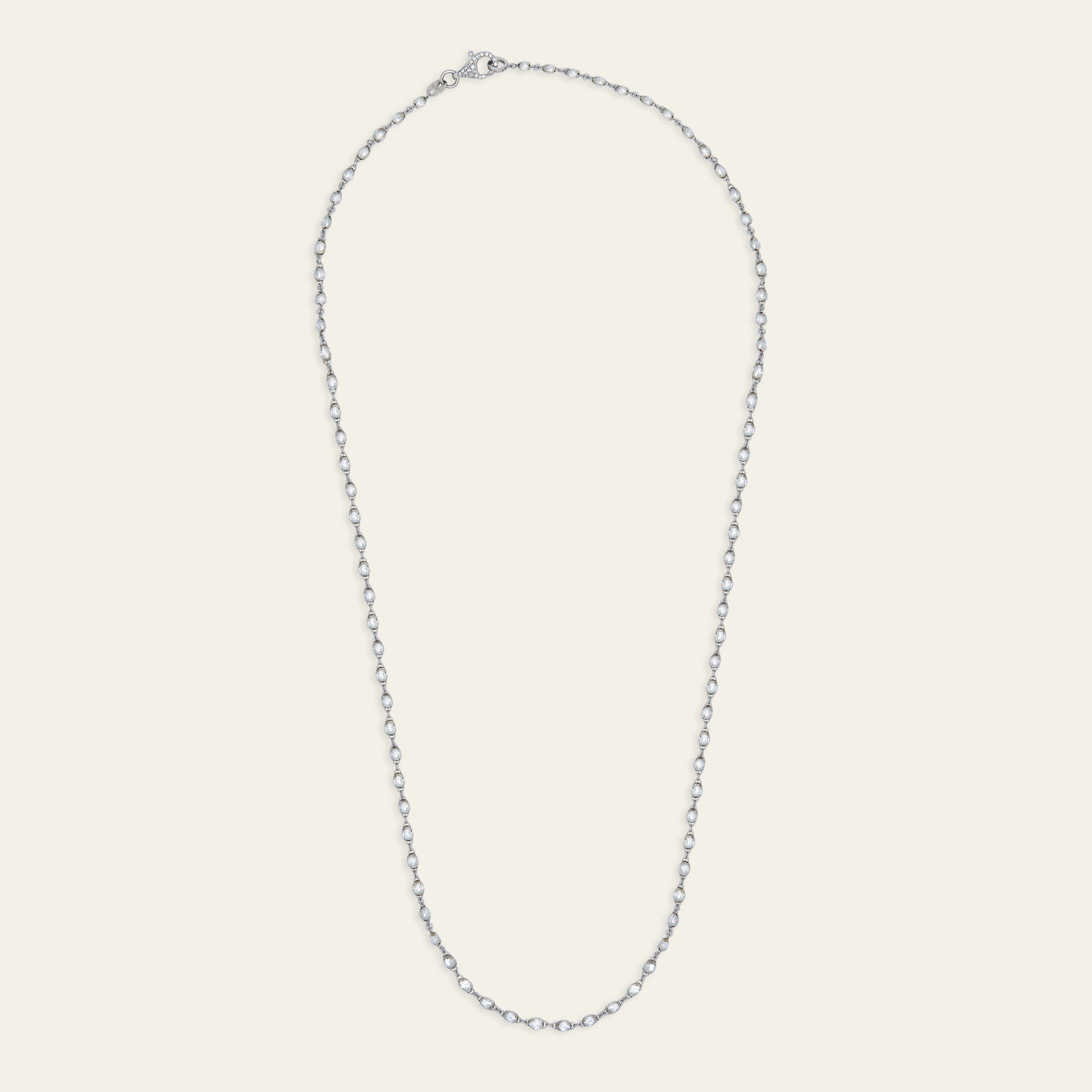 Briolette Diamond Chain Necklace in White Gold