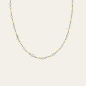 Floating Diamond Trio Tennis Necklace in Yellow Gold