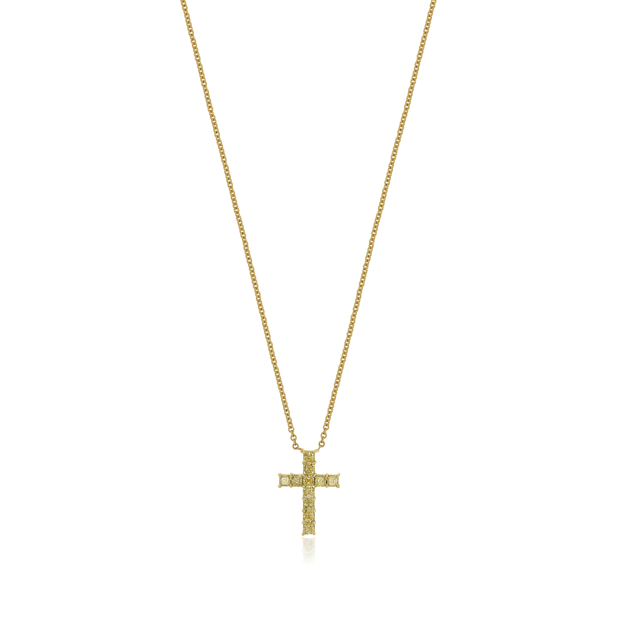 Yellow Diamond Cross Pendant