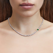 Diamond Tennis Necklace with Accent