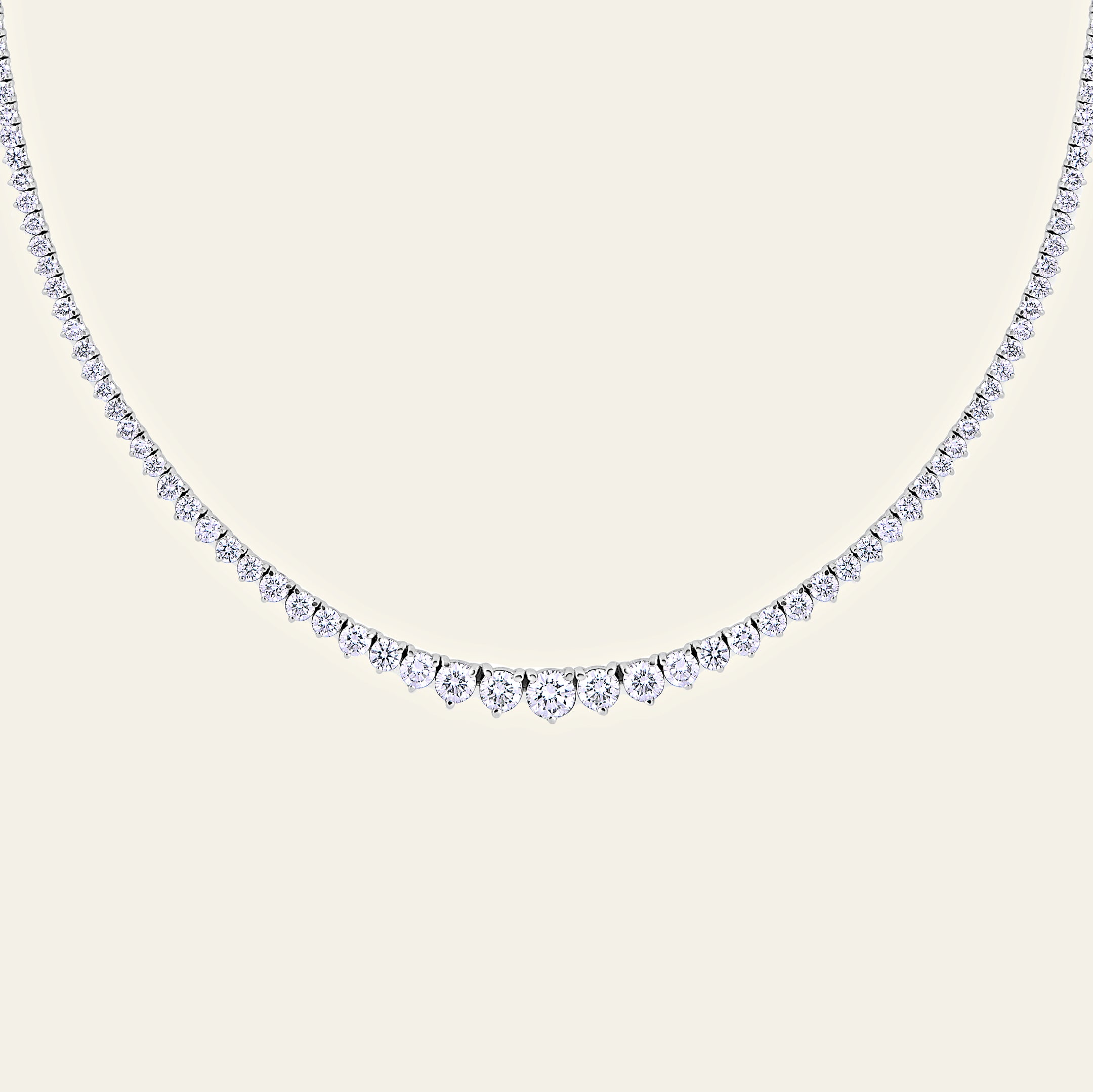 Aura Graduating Diamond Tennis Necklace