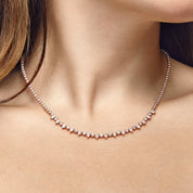 Mixed Shape Diamond Tennis Necklace