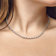 Mixed Shape Diamond Tennis Necklace