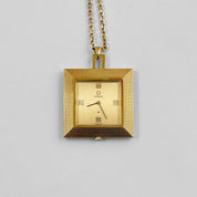 Omega Square Pocket Watch 1715 Yellow Gold Gold Dial