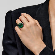 One-of-a-Kind Cushion-Cut Emerald Ring With Diamonds