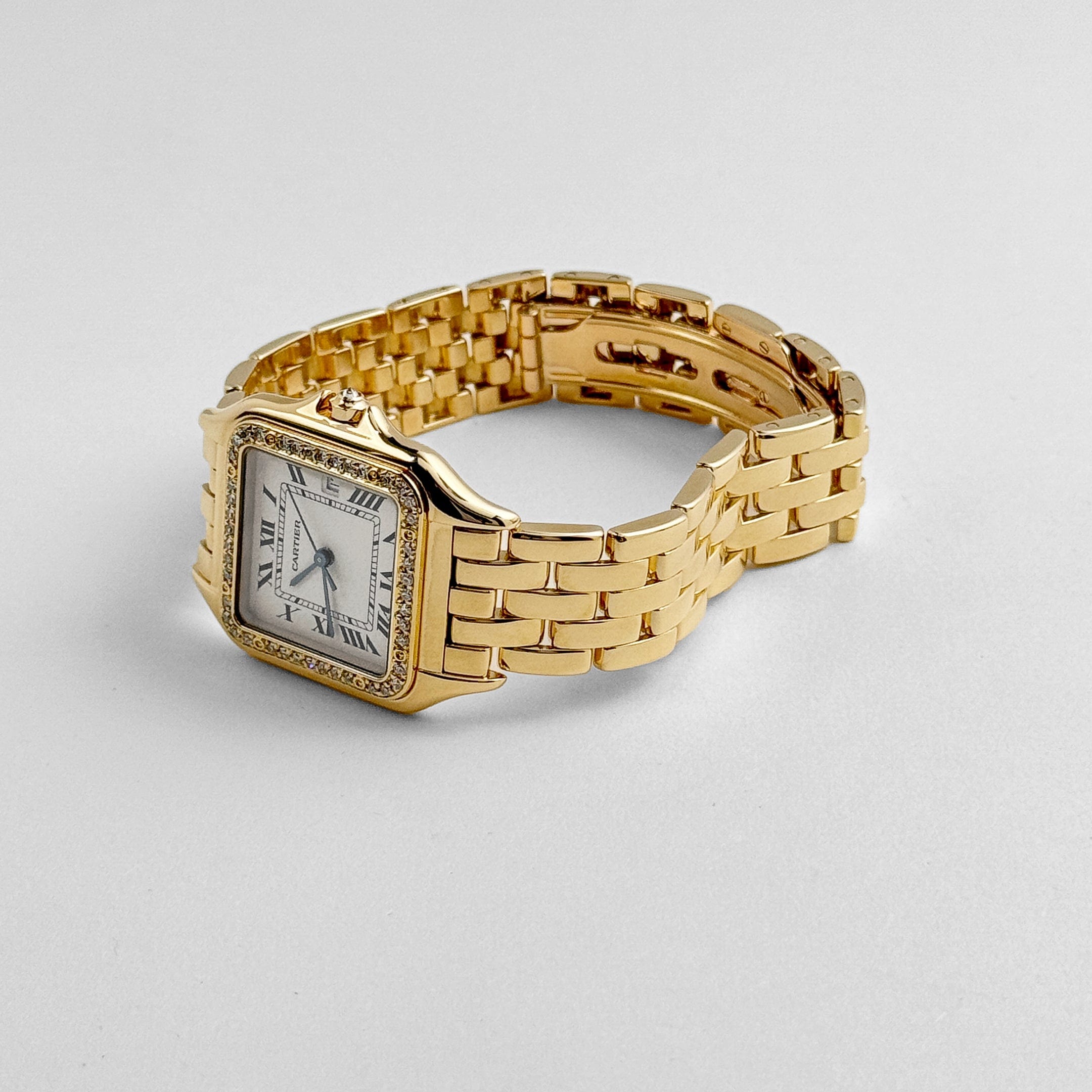 Panthère de Cartier 88270147 'Ladies' Yellow Gold White Dial Diamond Bezel