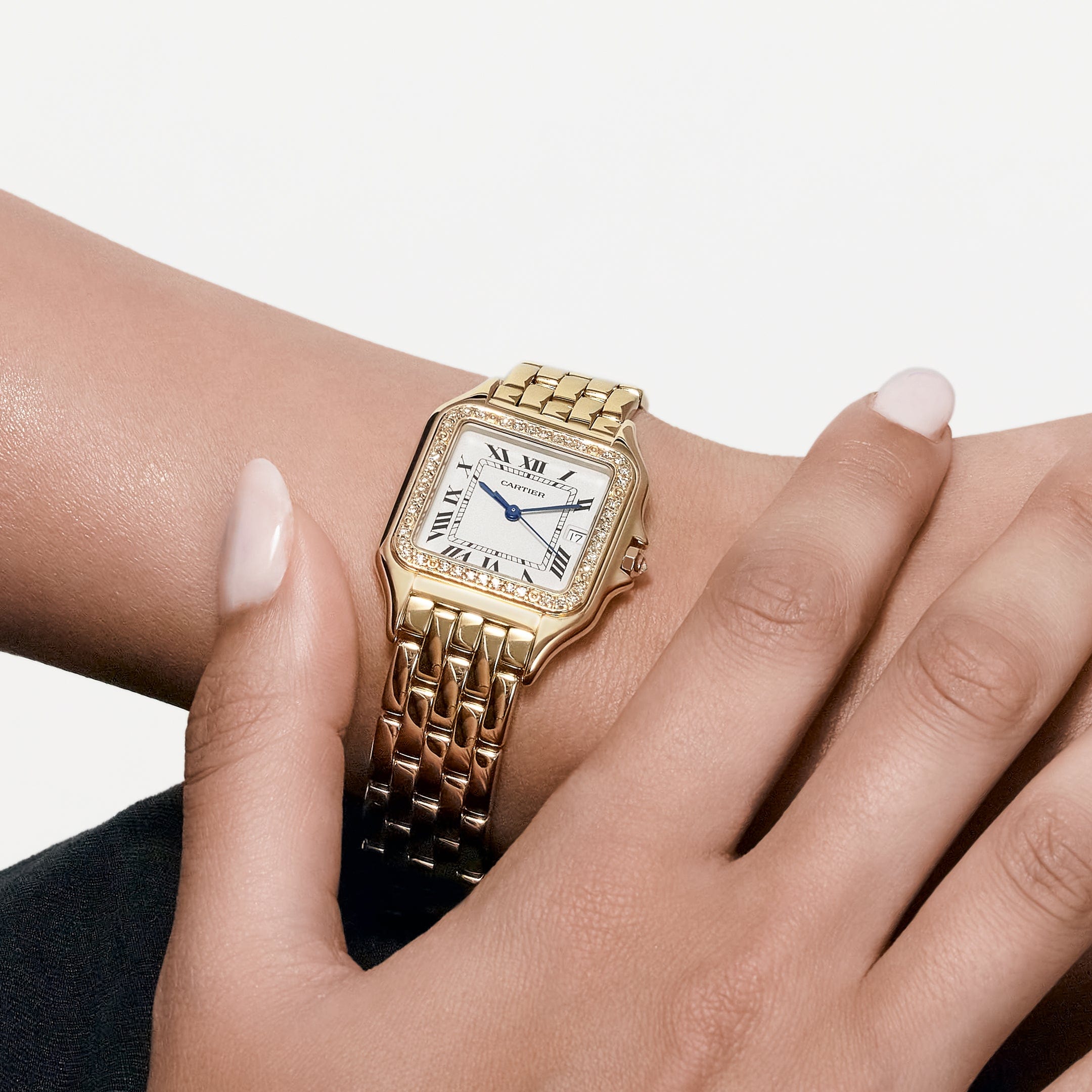 Panthère de Cartier 88270147 'Ladies' Yellow Gold White Dial Diamond Bezel