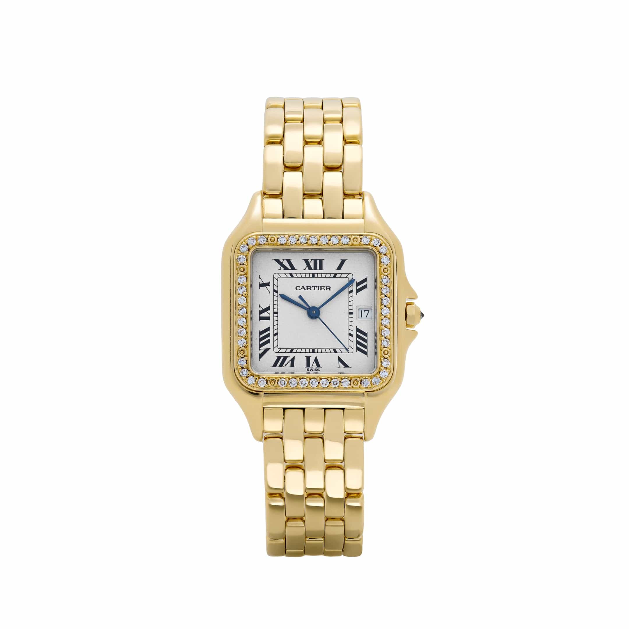 Panthère de Cartier 88270147 'Ladies' Yellow Gold White Dial Diamond Bezel