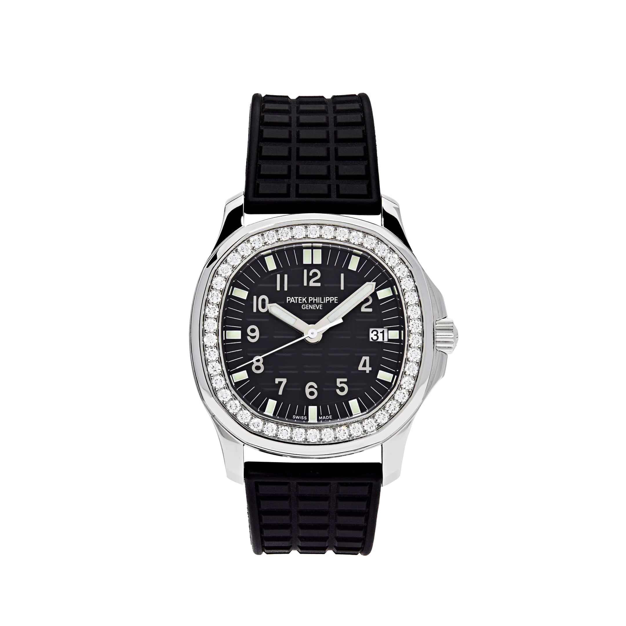 Luxury Watch Patek Philippe Aquanaut Steel Black Dial Diamond Bezel 5067A-001 Wrist Aficionado