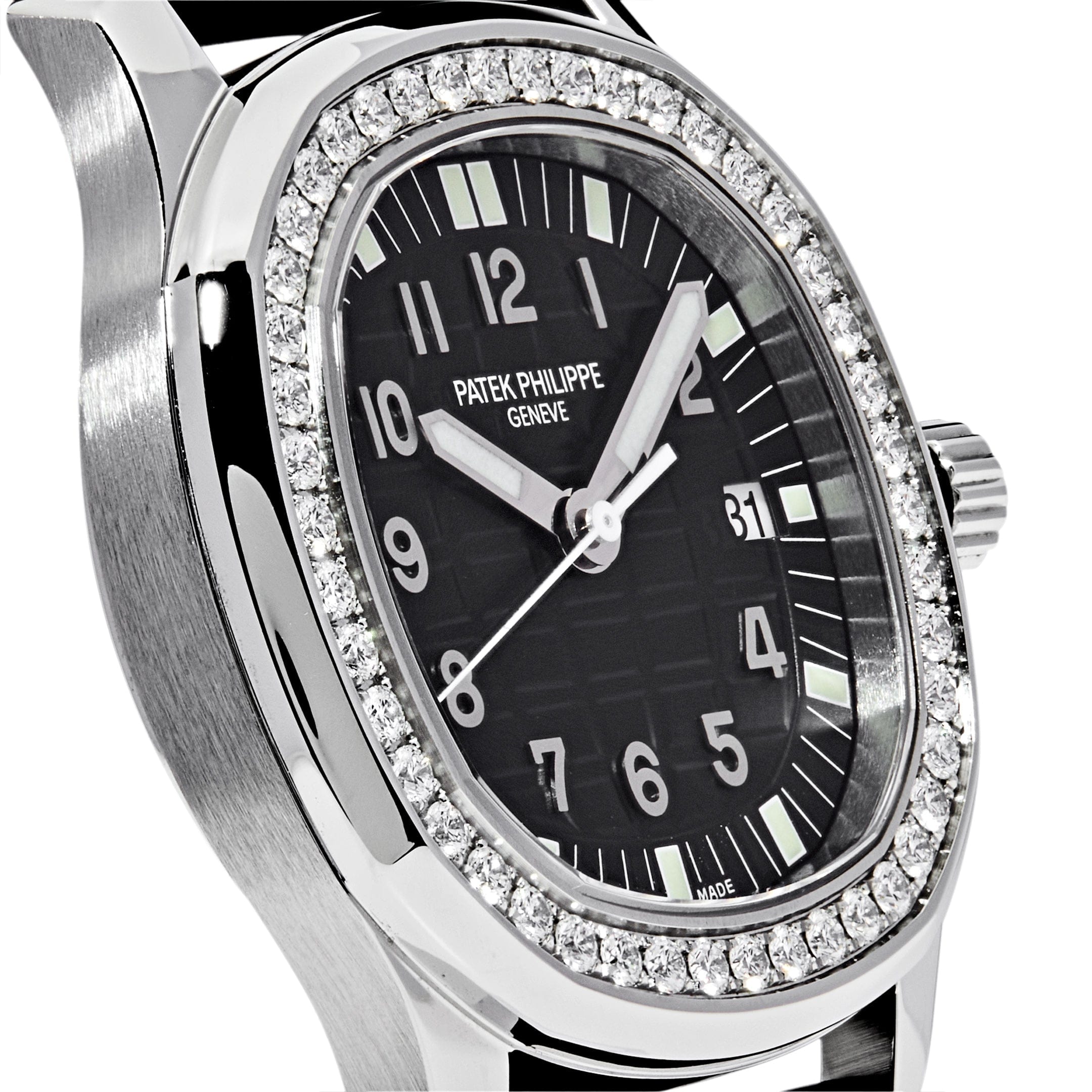 Patek Philippe Aquanaut 5067A-001 'Ladies' Stainless Steel Black Dial Diamond Bezel