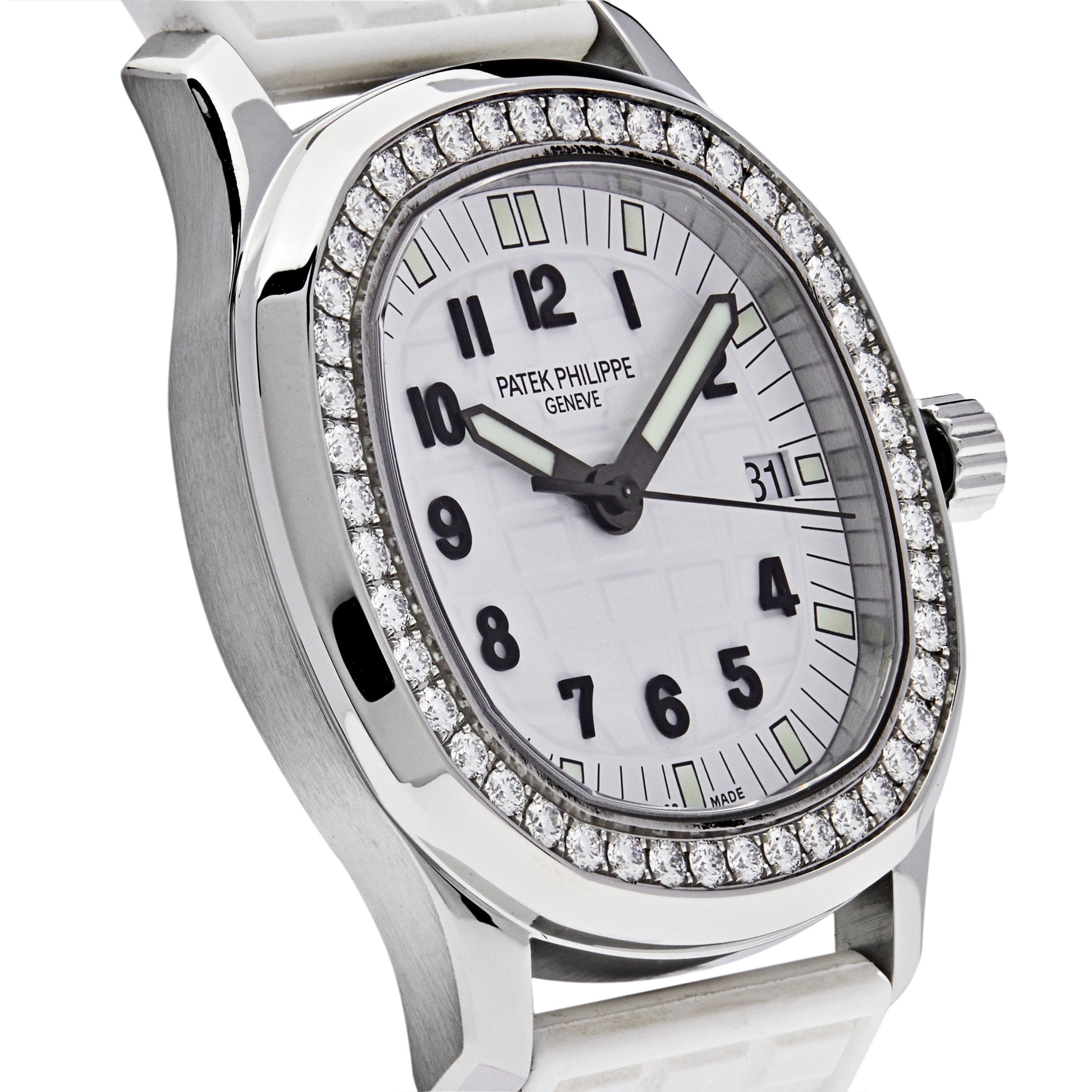 Patek Philippe Aquanaut 5067A-011 Stainless Steel White Dial Diamond Bezel Quartz (2008)