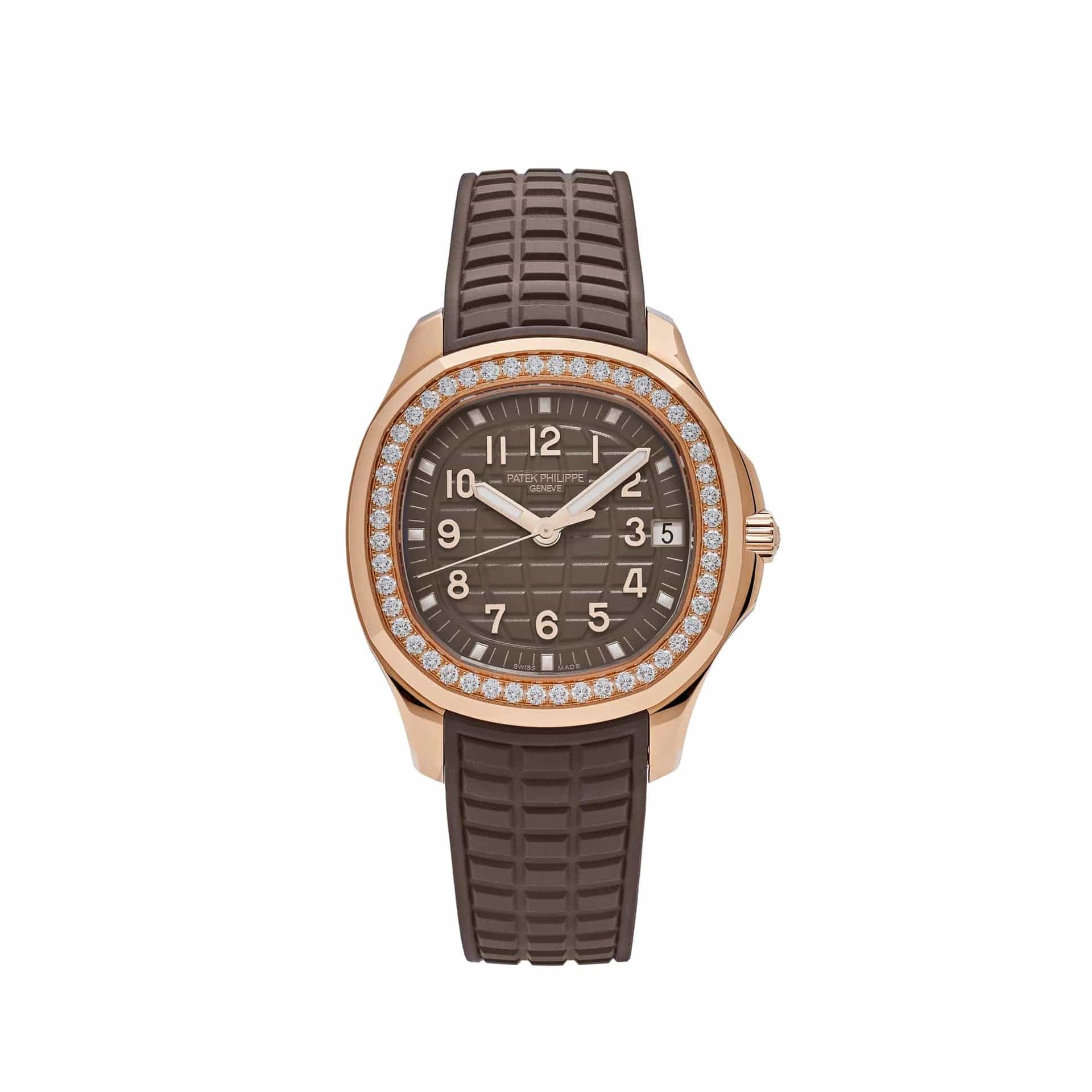 Patek Philippe Aquanaut Rose Gold Brown Dial Diamond Bezel 5268/200R-010 Wrist Aficionado