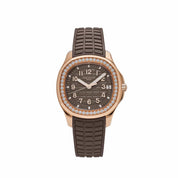 Patek Philippe Aquanaut Rose Gold Brown Dial Diamond Bezel 5268/200R-010 Wrist Aficionado