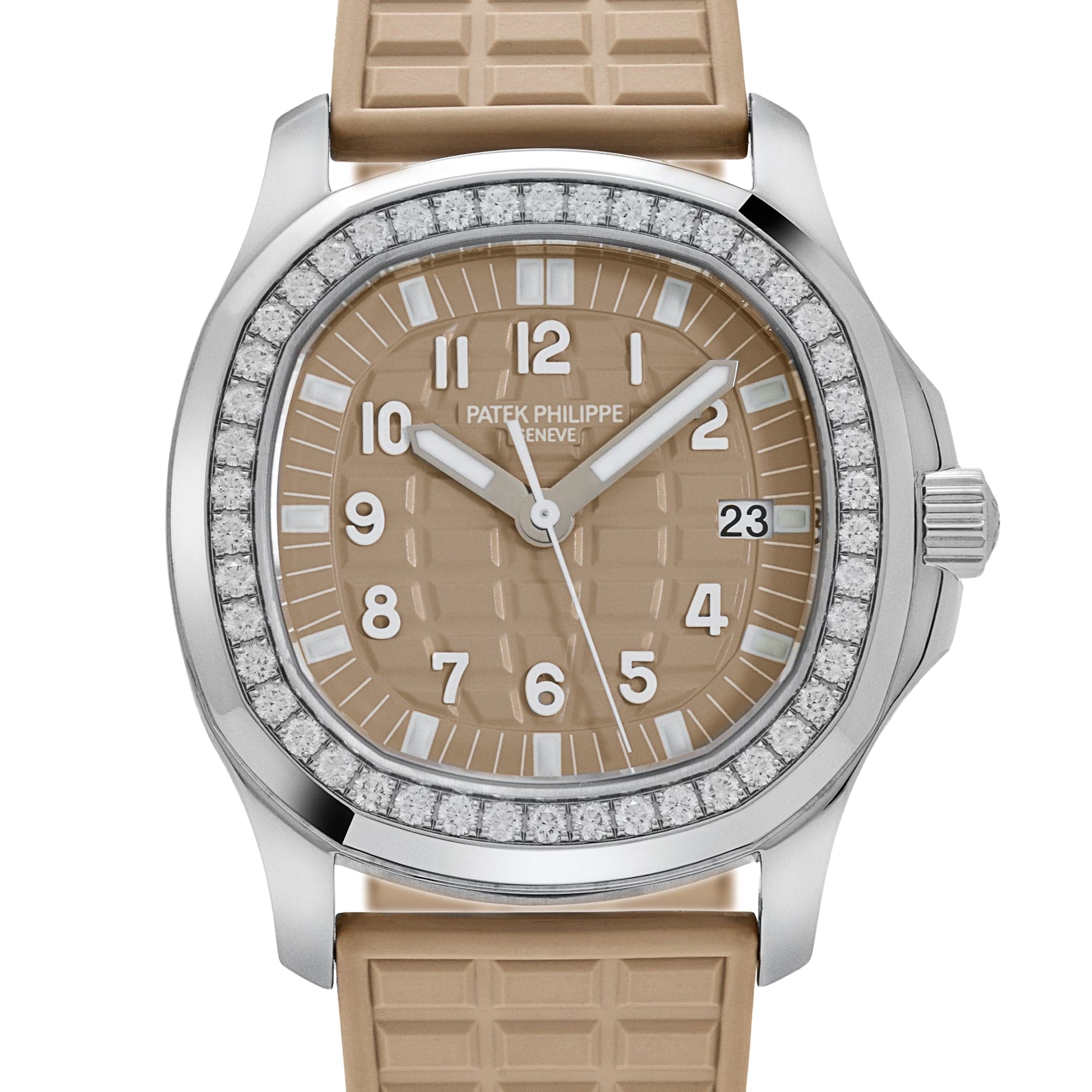 Patek Philippe Aquanaut Luce 5067A-020 'Ladies' Stainless Steel Honey Beige Dial Diamond Bezel