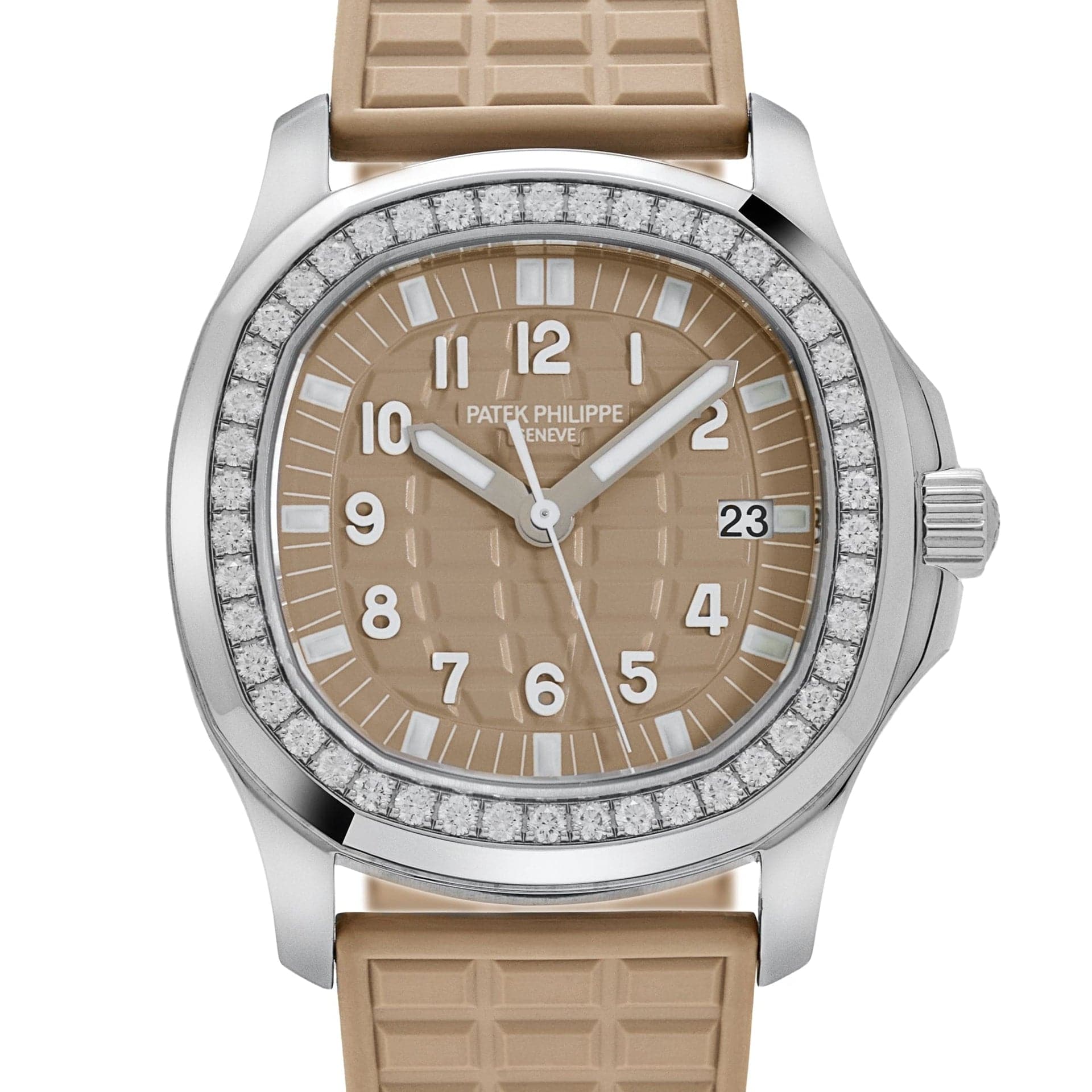 Patek Philippe Aquanaut Luce 5067A-020 'Ladies' Stainless Steel Beige Dial Diamond Bezel (2008)