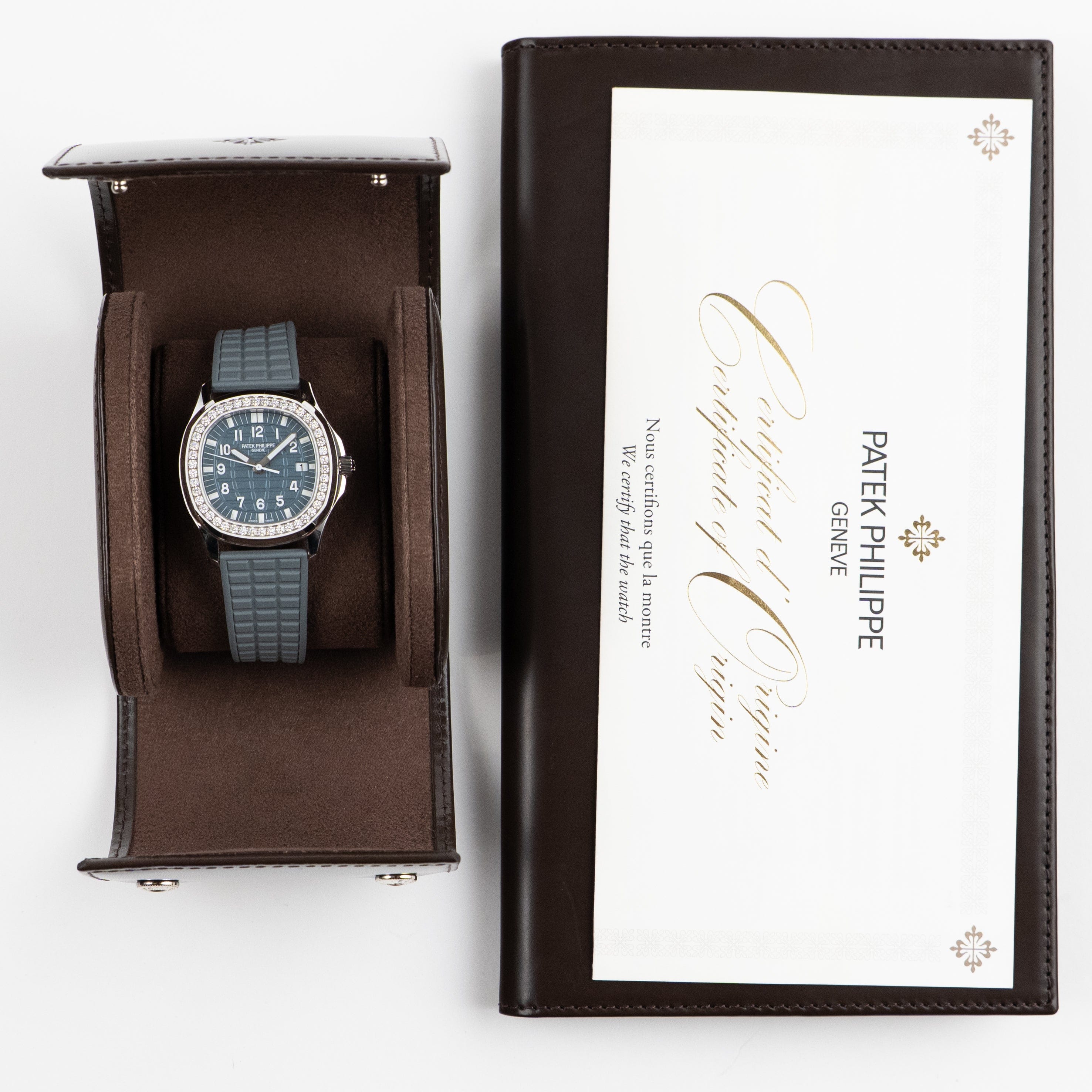 Patek Philippe Aquanaut Luce 5067A-025 'Ladies' Stainless Steel Misty Blue Dial Diamond Bezel (2019)
