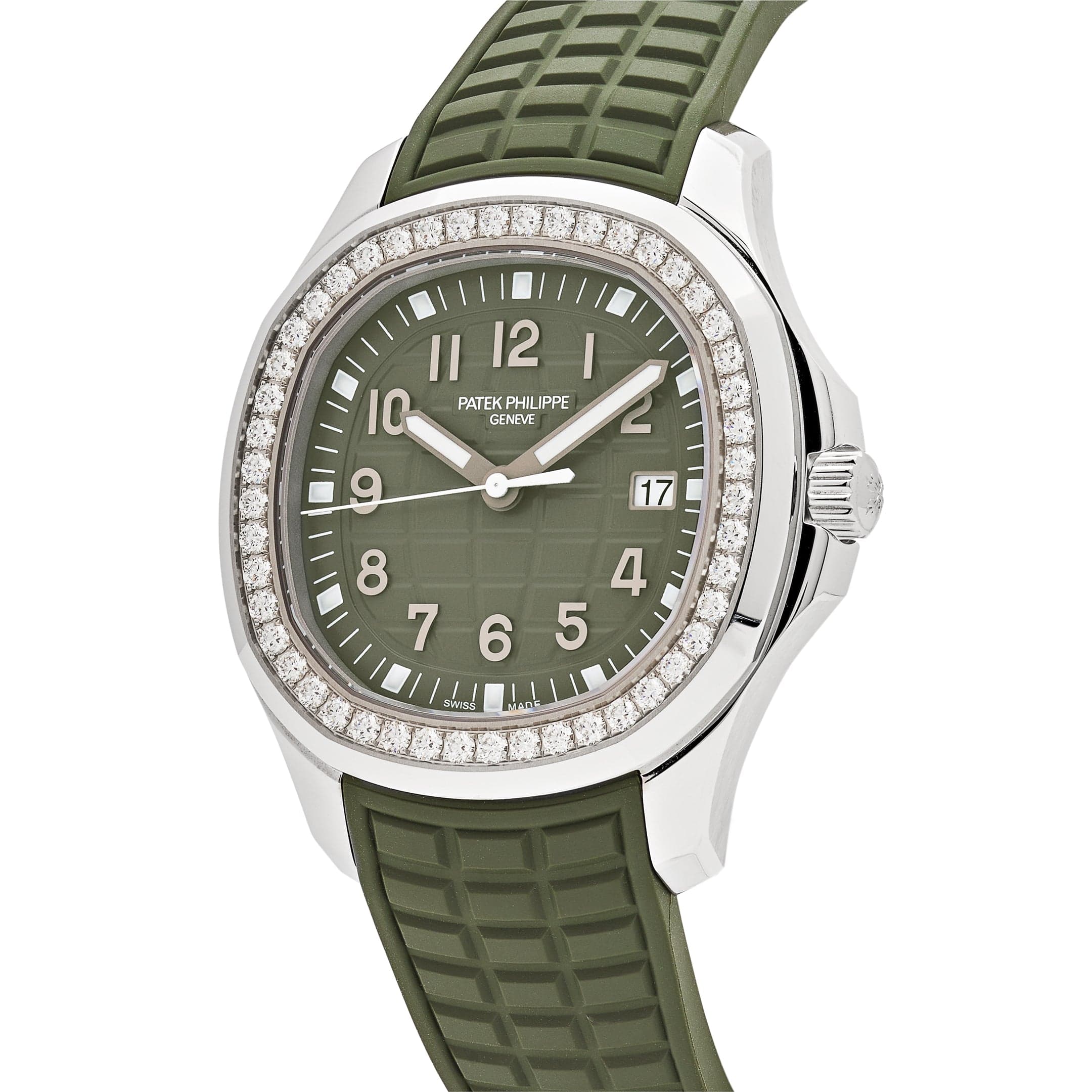 Patek Philippe Aquanaut Luce 5267/200A-011 'Ladies' Stainless Steel Green Dial Diamond Bezel