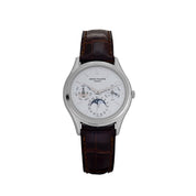 Patek Philippe Calatrava 3940G-011 Perpetual Calendar Moonphase White Gold Opaline Silver Dial