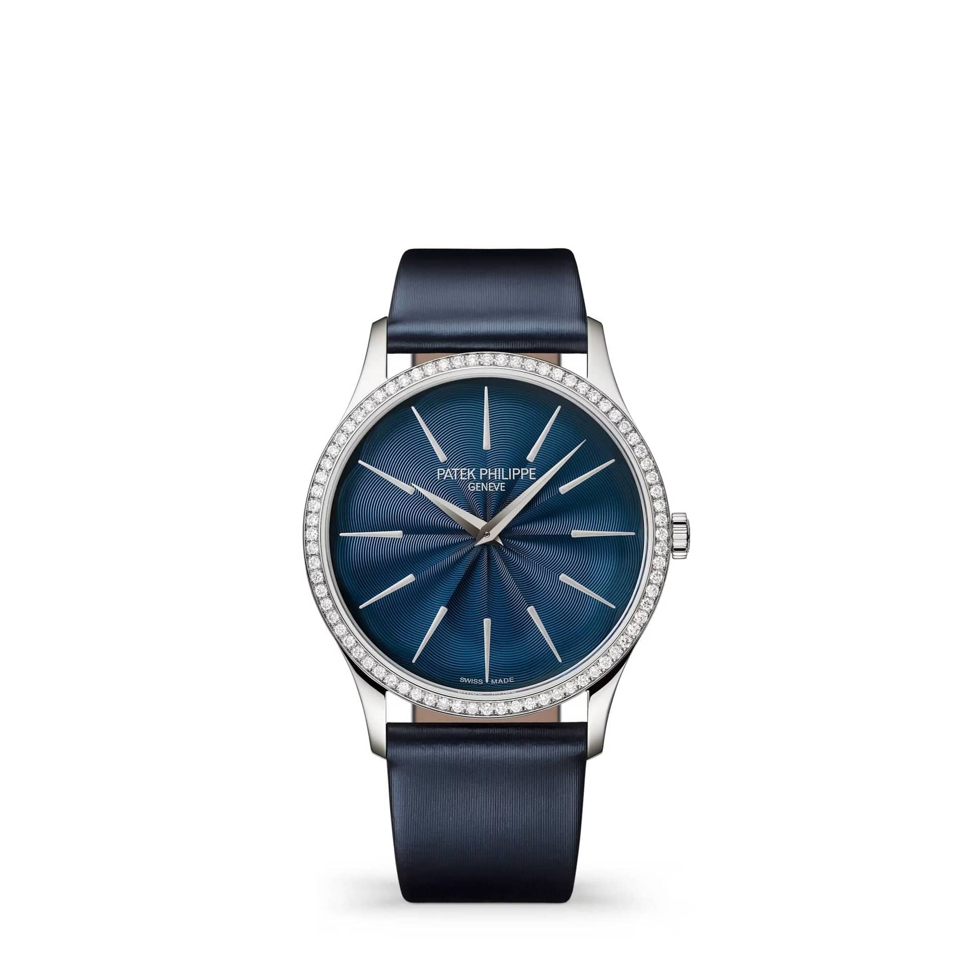 Patek Philippe Calatrava 4997/200G-001 White Gold Blue Dial Diamond Bezel