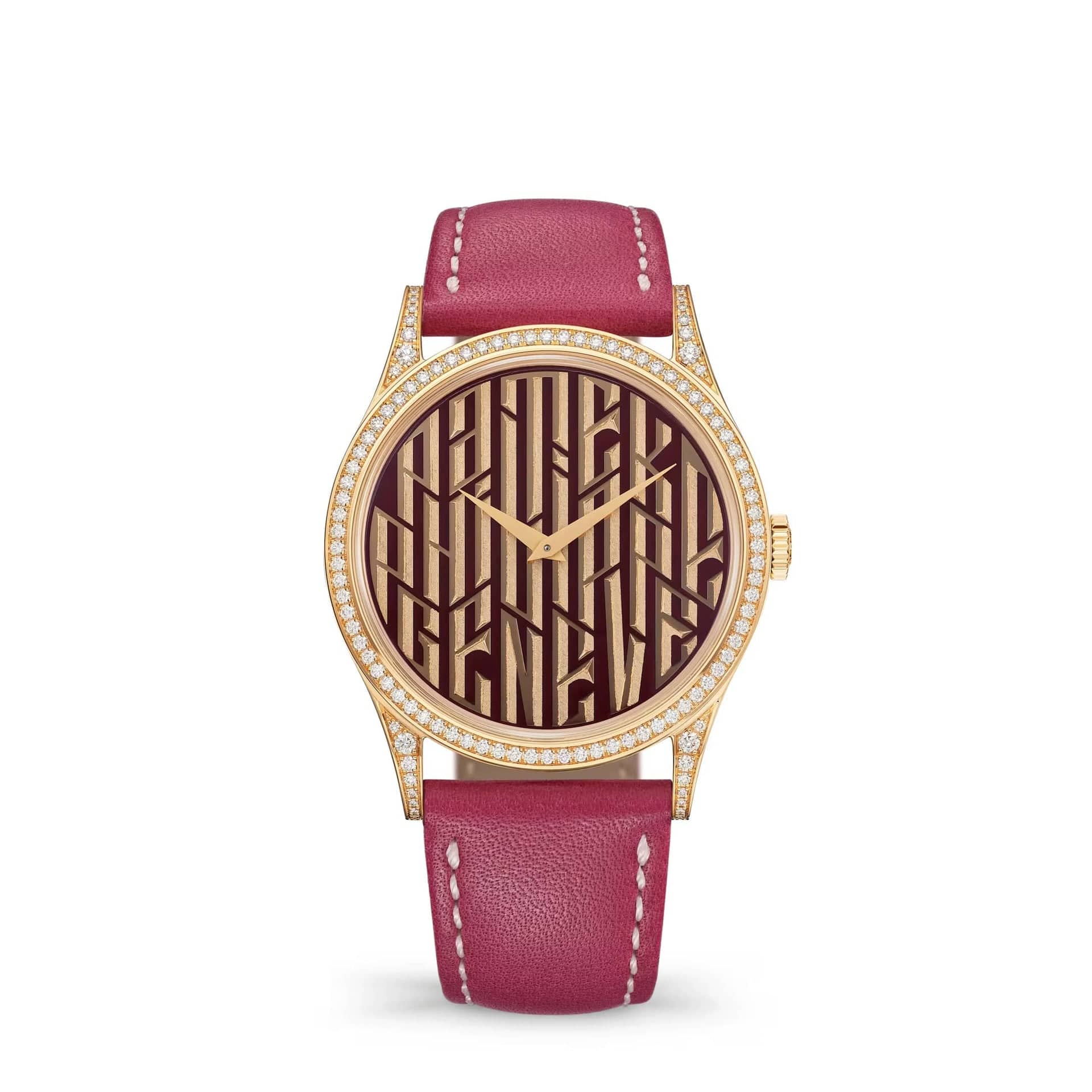Patek Philippe Calatrava Rare Handcrafts 5077/100R-068 'Pink Typography' Rose Gold Champleve Enamel Dial Diamond Bezel Limited Edition of 10 (2026)
