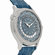 Patek Philippe Complications 7130G-016 Ladies World Time l White Gold Gray-Blue Dial Diamond Bezel (2024)
