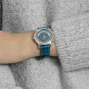 Patek Philippe Complications 7130G-016 World Time l White Gold Gray-Blue Dial Diamond Bezel (2022)